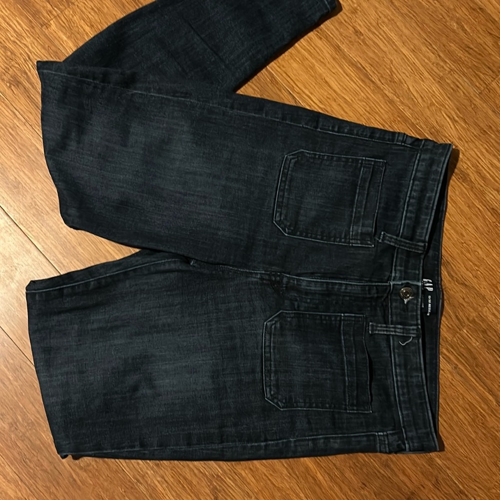 gap patch pocket dark wash legging jeans, size 10 A.